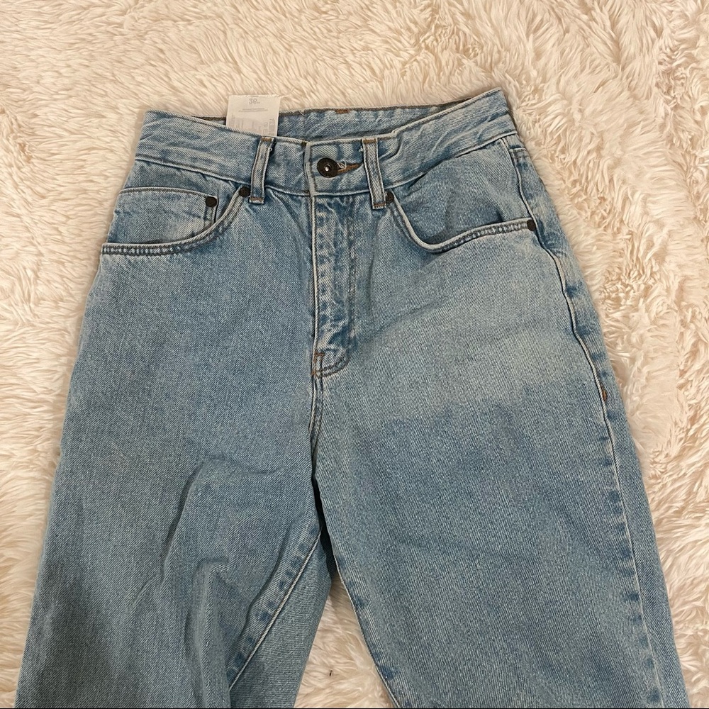 light denim straight leg jeans